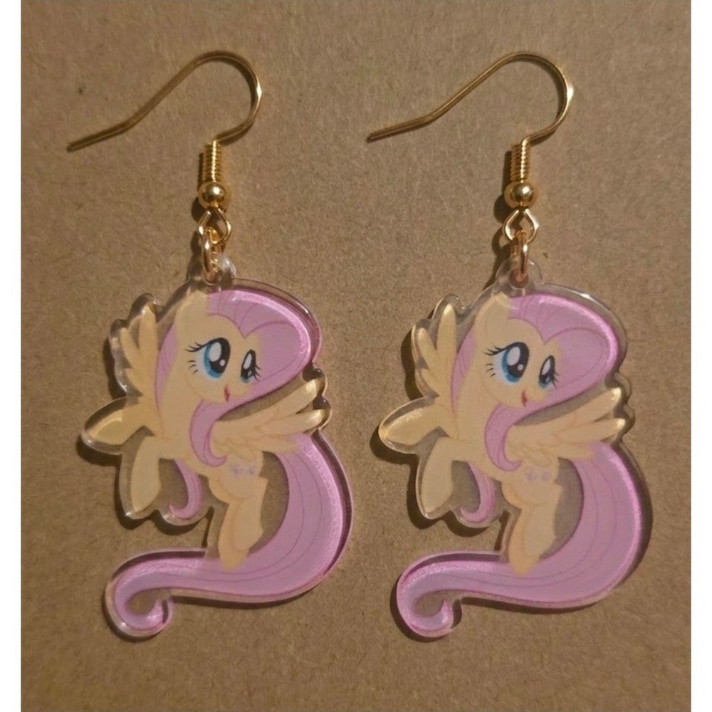 My Little Pony Inspired Earrings! Fluttershy! Handmade! Hypo-Allergenic Hook!